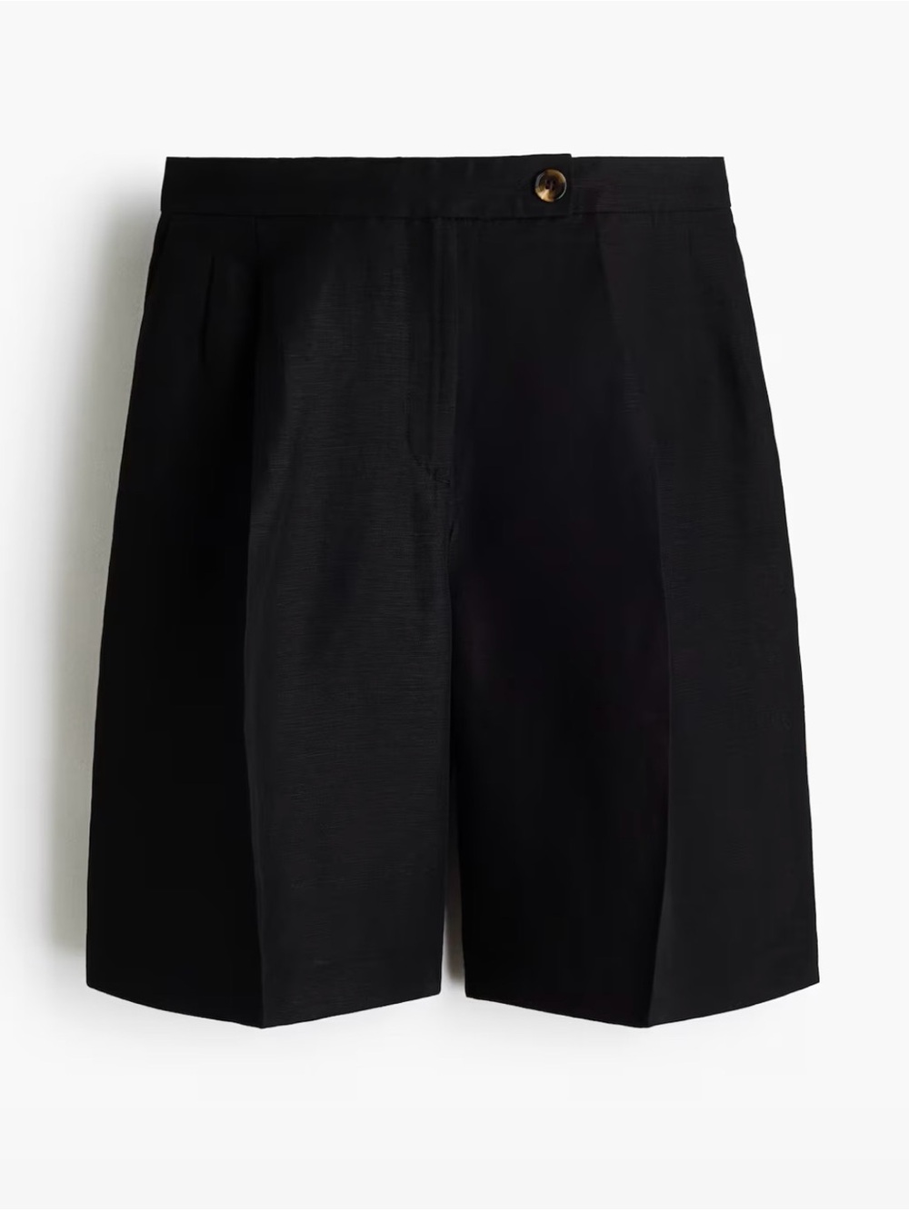 H&M Black Pleated Women's Bermuda Shorts
